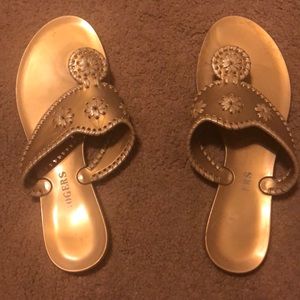 Jack Rogers gold jelly sandals